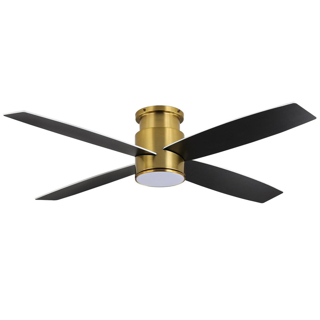 Ventilateur de plafond encastré WINGBO 44/52 pouces avec éclairage et télécommande, 4 pales réversibles