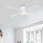 Ventilateur de plafond encastré WINGBO 44/52 pouces avec éclairage et télécommande, 4 pales réversibles