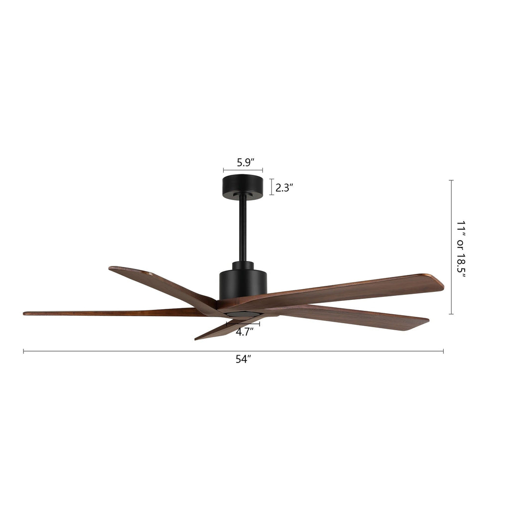 Ventilateur de plafond d'intérieur WINGBO 54 pouces avec moteur à courant continu sans éclairage - N/A