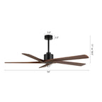 Ventilateur de plafond d'intérieur WINGBO 54 pouces avec moteur à courant continu sans éclairage - N/A