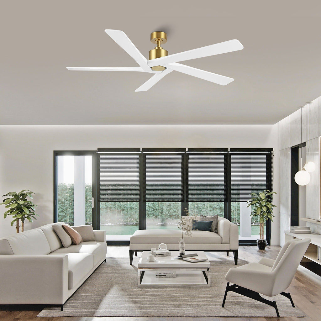 Ventilateur de plafond d'intérieur WINGBO 54 pouces avec moteur à courant continu sans éclairage - N/A