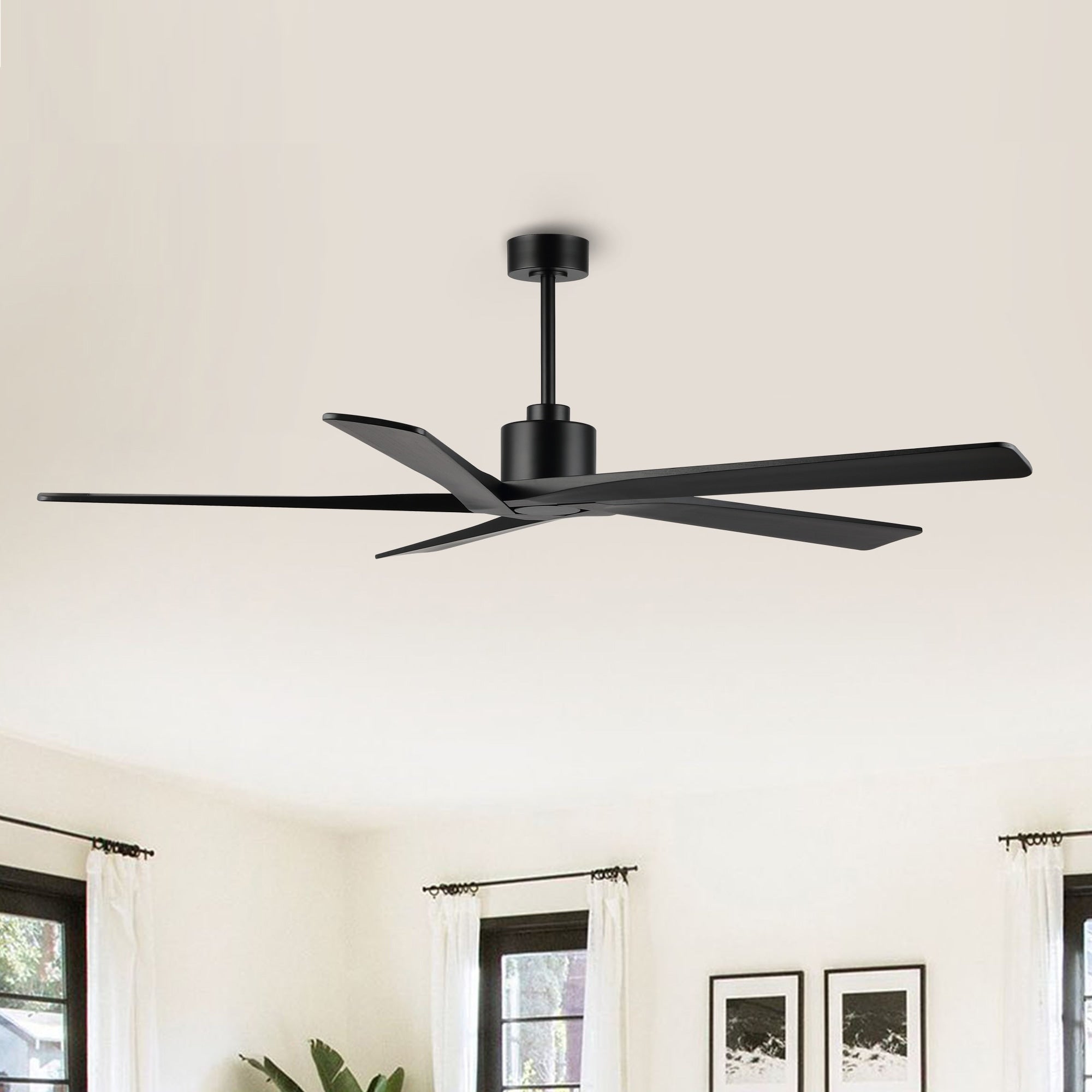 Ventilateur de plafond d'intérieur WINGBO 54 pouces avec moteur à courant continu sans éclairage - N/A