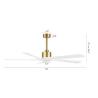 Ventilateur de plafond d'intérieur WINGBO 54 pouces avec moteur à courant continu sans éclairage - N/A