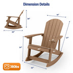 Chaise à bascule d'extérieur toutes saisons WINSOON, lot de 2
