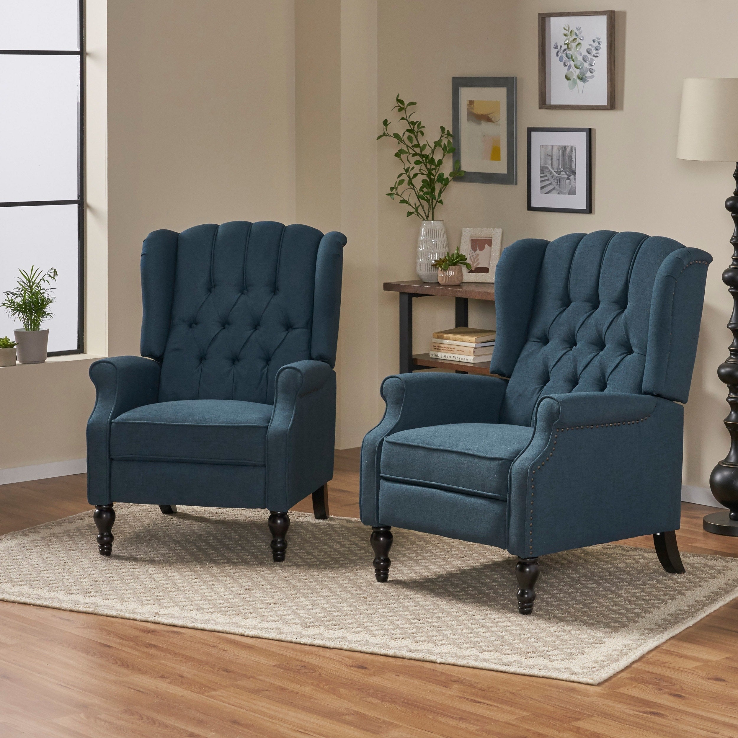 Fauteuils inclinables en tissu capitonné Walter (lot de 2) par Christopher Knight Home