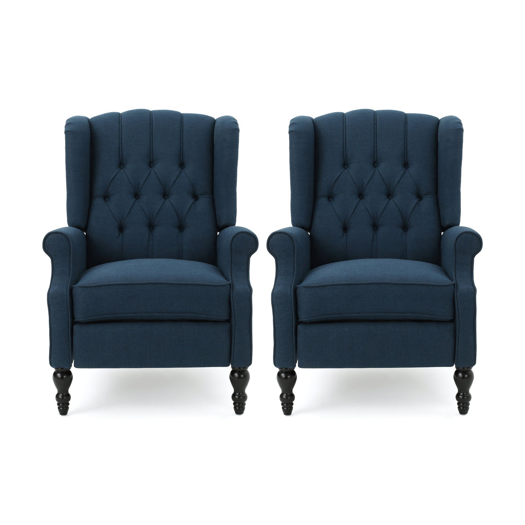 Fauteuils inclinables en tissu capitonné Walter (lot de 2) par Christopher Knight Home