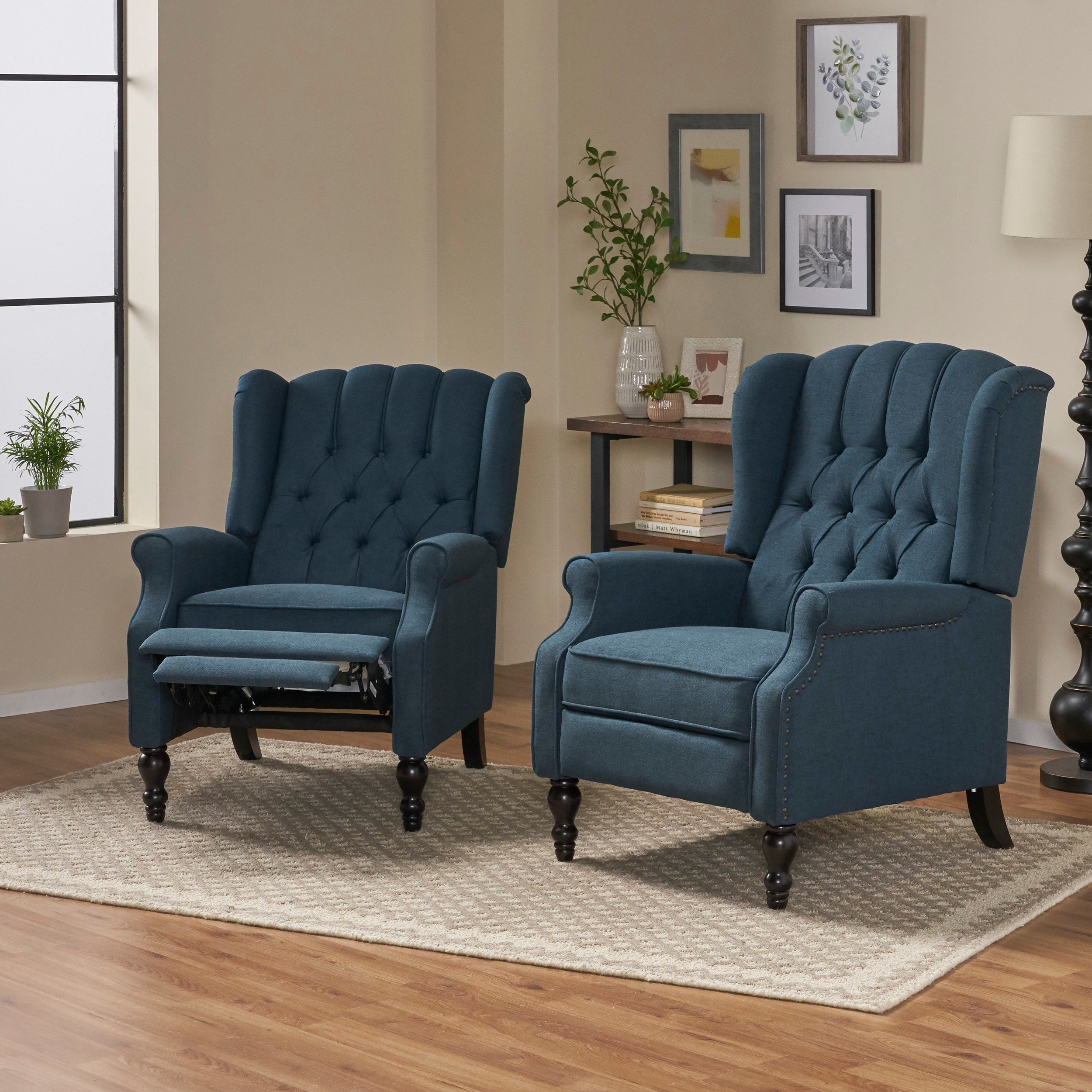 Fauteuils inclinables en tissu capitonné Walter (lot de 2) par Christopher Knight Home