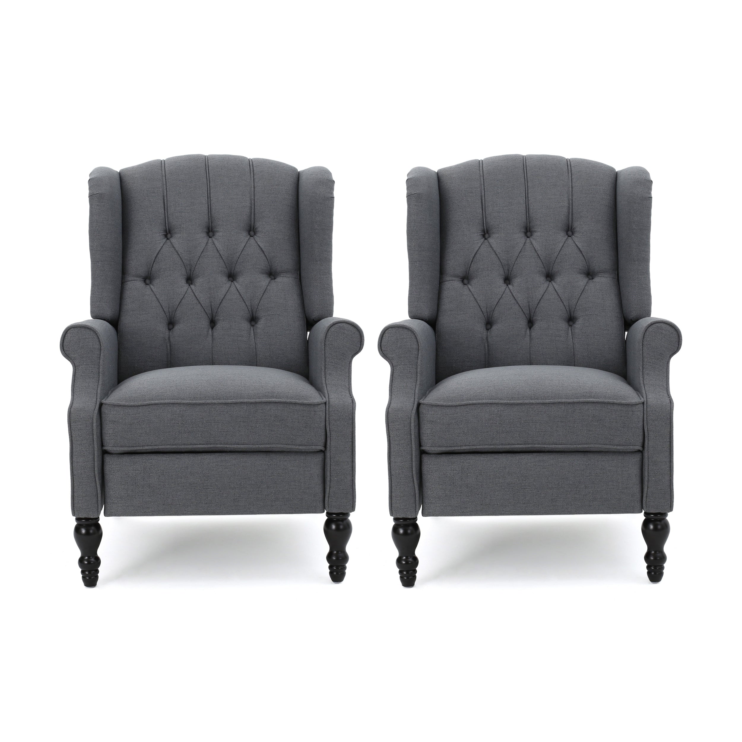 Fauteuils inclinables en tissu capitonné Walter (lot de 2) par Christopher Knight Home