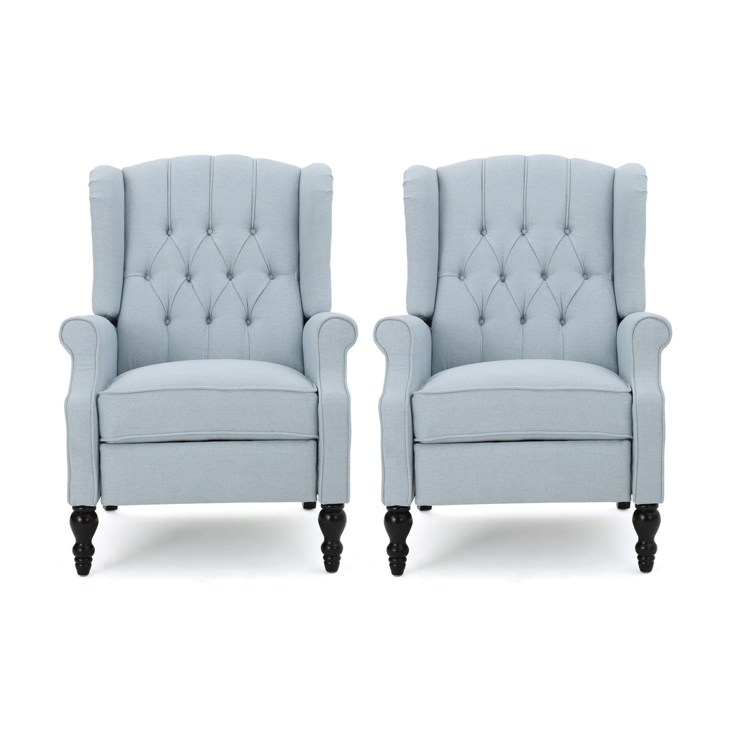 Fauteuils inclinables en tissu capitonné Walter (lot de 2) par Christopher Knight Home