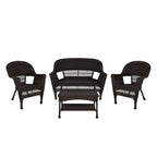 Ensemble de conversation 4 pièces pour patio en osier