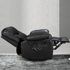 Fauteuil inclinable chauffant et massant en cuir durable à siège large
