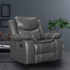 Fauteuil inclinable chauffant et massant en cuir durable à siège large