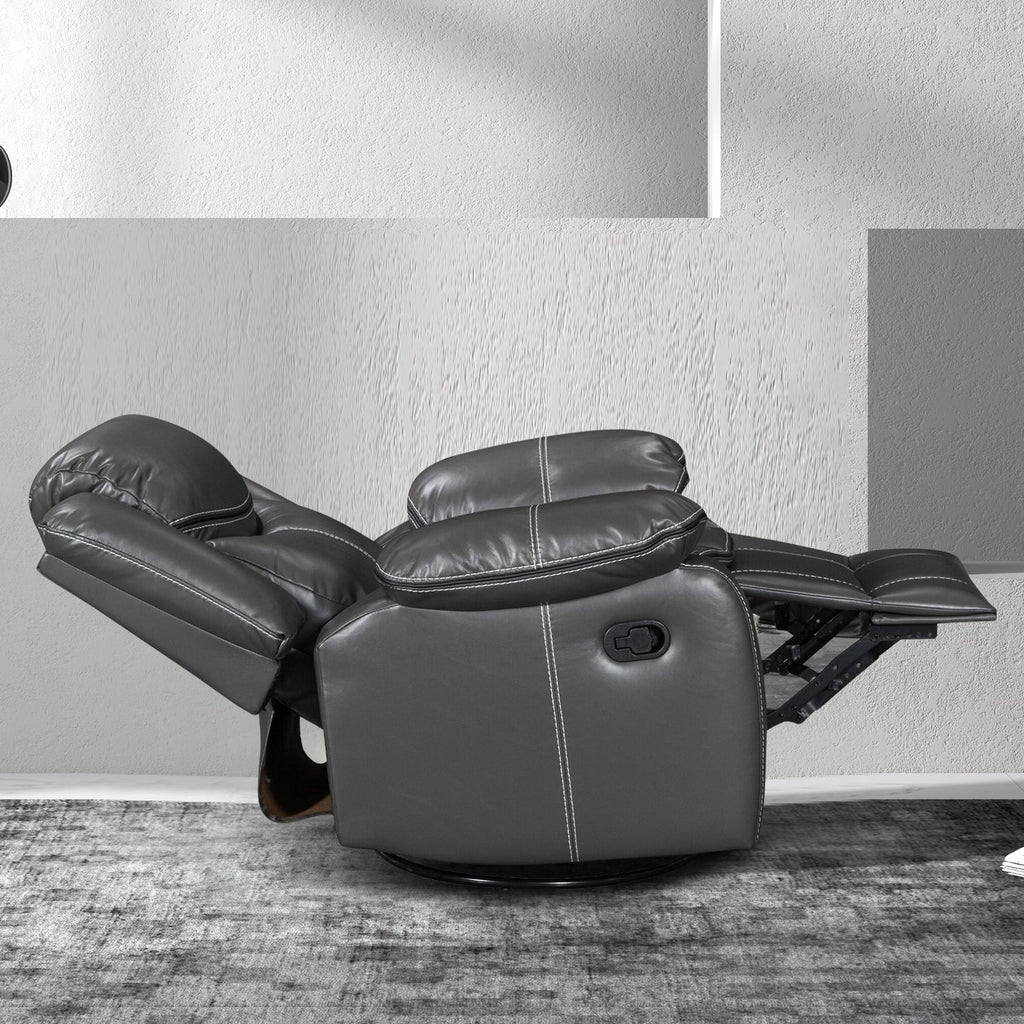 Fauteuil inclinable chauffant et massant en cuir durable à siège large