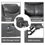 Fauteuil inclinable chauffant et massant en cuir durable à siège large