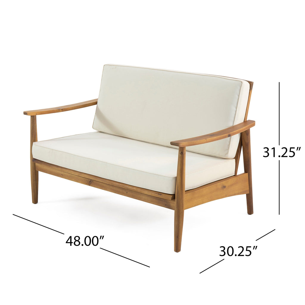 Ensemble de salon de jardin Willowbrook en bois d'acacia 4 places par Christopher Knight Home