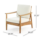 Ensemble de salon de jardin Willowbrook en bois d'acacia 4 places par Christopher Knight Home