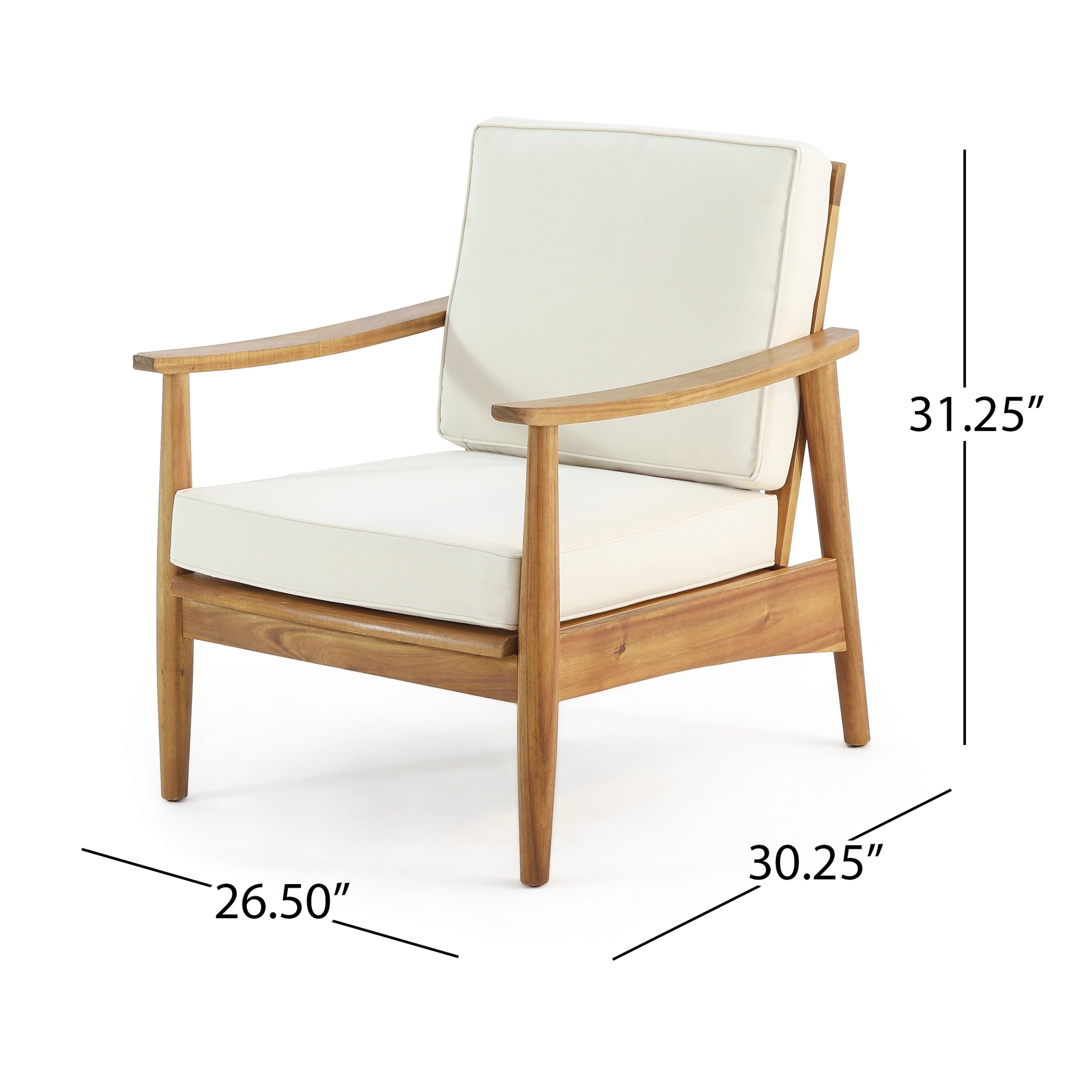 Ensemble de salon de jardin Willowbrook en bois d'acacia 4 places par Christopher Knight Home