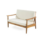 Ensemble de salon de jardin Willowbrook en bois d'acacia 4 places par Christopher Knight Home