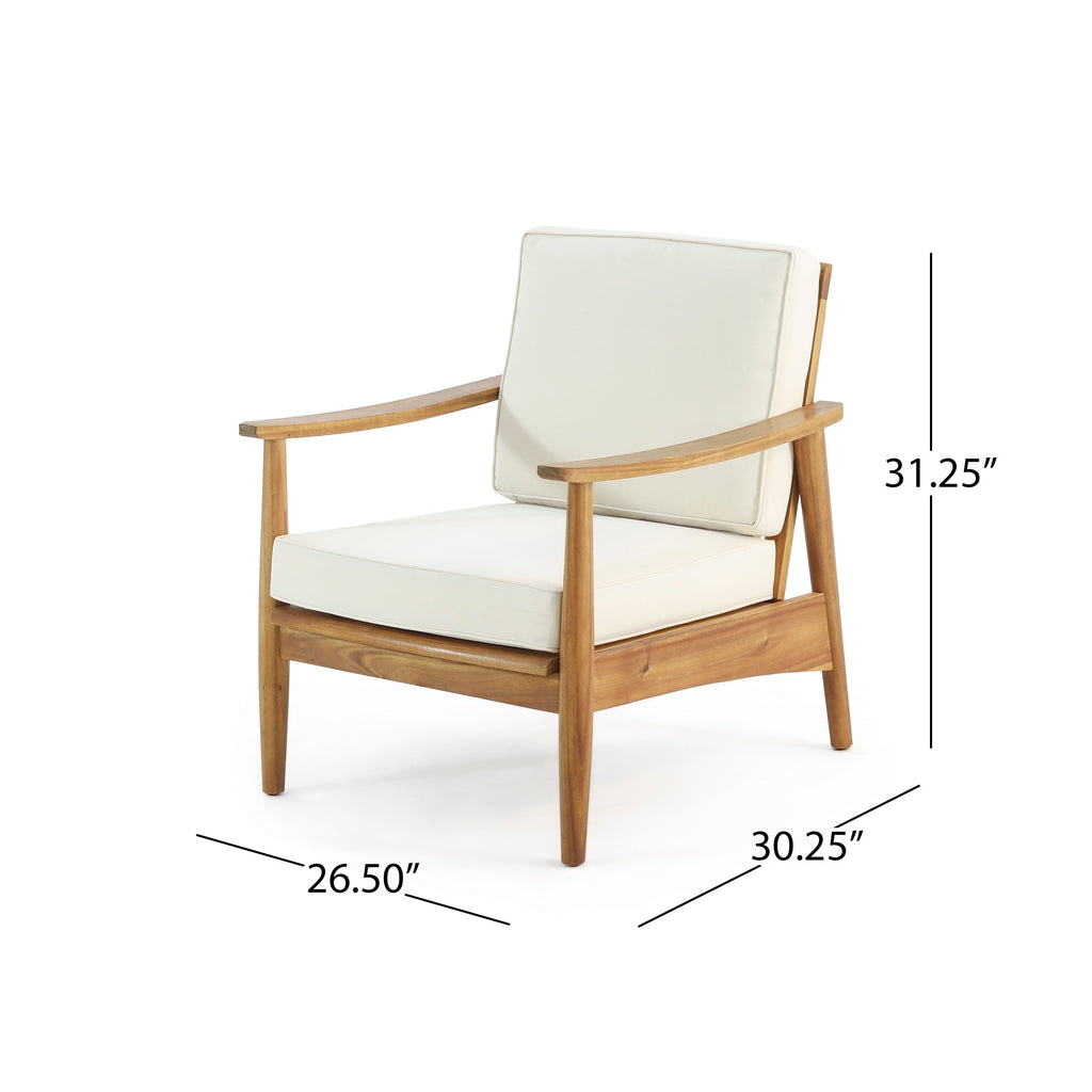 Ensemble de salon de jardin Willowbrook en bois d'acacia 4 places par Christopher Knight Home