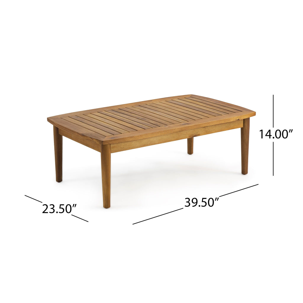 Ensemble de salon de jardin Willowbrook en bois d'acacia 4 places par Christopher Knight Home