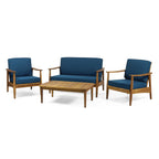Ensemble de salon de jardin Willowbrook en bois d'acacia 4 places par Christopher Knight Home