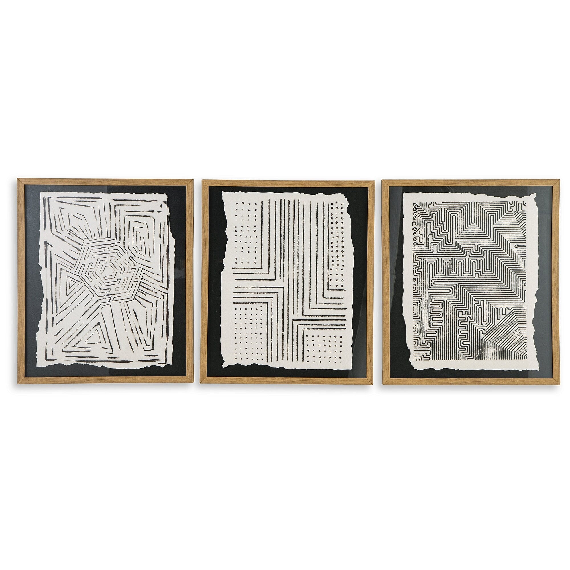 Décoration murale Wonderstow noir/beige, lot de 3