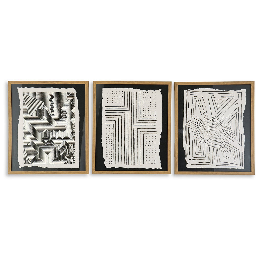 Décoration murale Wonderstow noir/beige, lot de 3