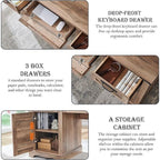 Bureau exécutif Farmhouse 60, bureau en bois pour la maison, bureau d'ordinateur