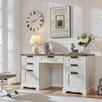Bureau exécutif Farmhouse 60, bureau en bois pour la maison, bureau d'ordinateur