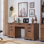 Bureau exécutif Farmhouse 60, bureau en bois pour la maison, bureau d'ordinateur