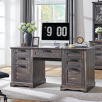 Bureau exécutif Farmhouse 60, bureau en bois pour la maison, bureau d'ordinateur