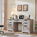 Bureau exécutif Farmhouse 60, bureau en bois pour la maison, bureau d'ordinateur