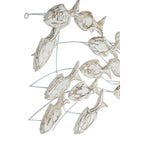 Décoration murale en bois faite main, motif poisson nageur, effet vieilli marron - Blanc - Roche River Decor