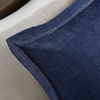 Parure de couette surdimensionnée et rembourrée en denim bleu Woolrich Perry