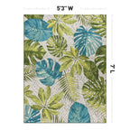 Tapis d'intérieur/extérieur contemporain à motif floral tropical de la World Rug Gallery