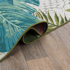 Tapis d'intérieur/extérieur contemporain à motif floral tropical de la World Rug Gallery