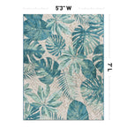 Tapis d'intérieur/extérieur contemporain à motif floral tropical de la World Rug Gallery