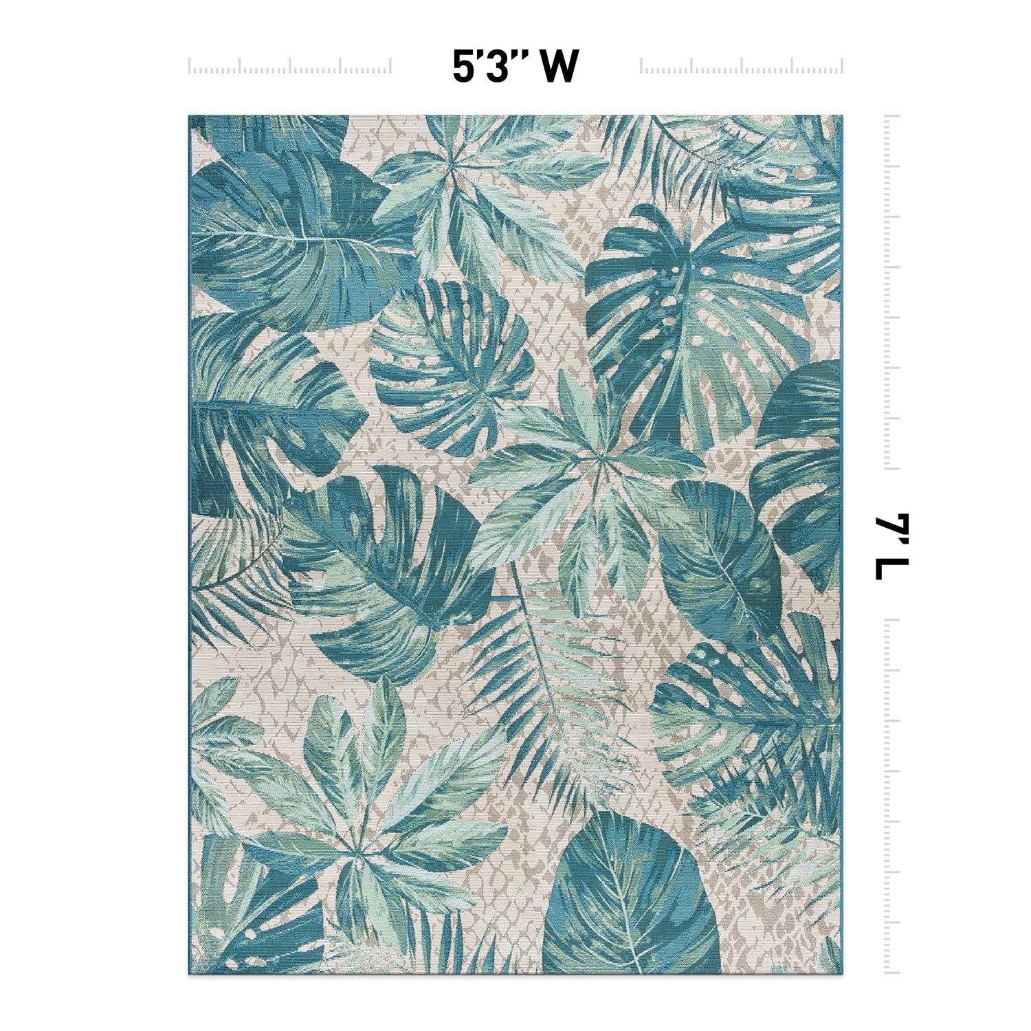 Tapis d'intérieur/extérieur contemporain à motif floral tropical de la World Rug Gallery