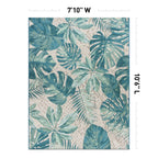 Tapis d'intérieur/extérieur contemporain à motif floral tropical de la World Rug Gallery