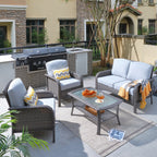 Ensemble de conversation de 4 pièces pour patio extérieur XIZZI avec table