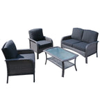 Ensemble de conversation de 4 pièces pour patio extérieur XIZZI avec table
