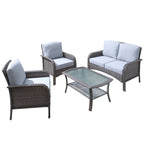 Ensemble de conversation de 4 pièces pour patio extérieur XIZZI avec table