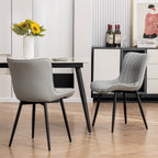 Lot de 2 chaises de salle à manger modernes en cuir rembourré sans accoudoirs
