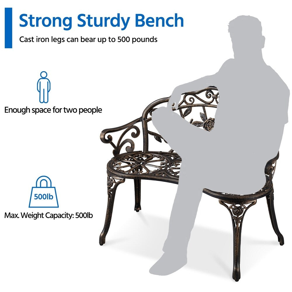 Banc de jardin en métal d'extérieur Yaheetech - N/A