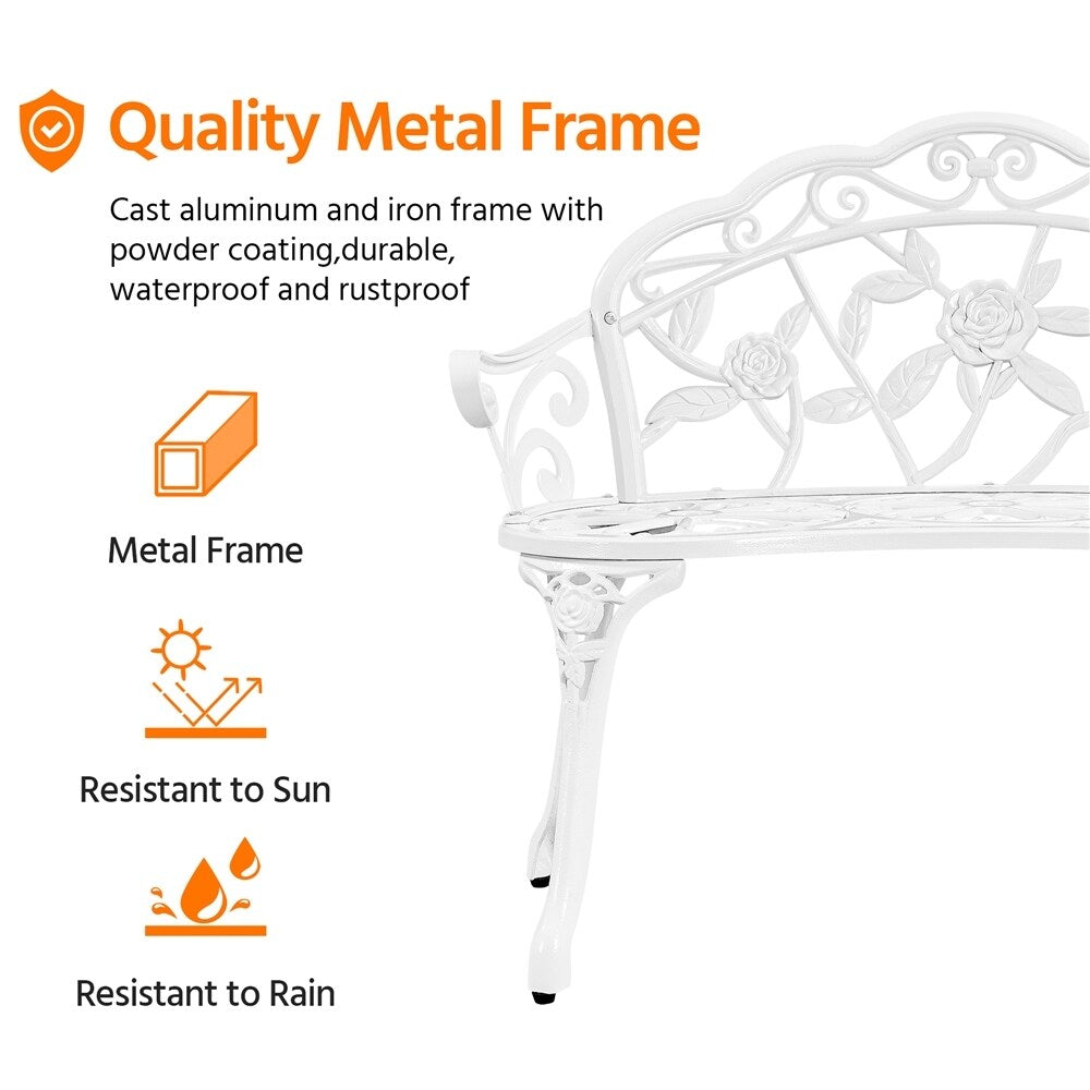 Banc de jardin en métal d'extérieur Yaheetech - N/A