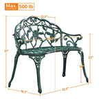 Banc de jardin en métal d'extérieur Yaheetech - N/A