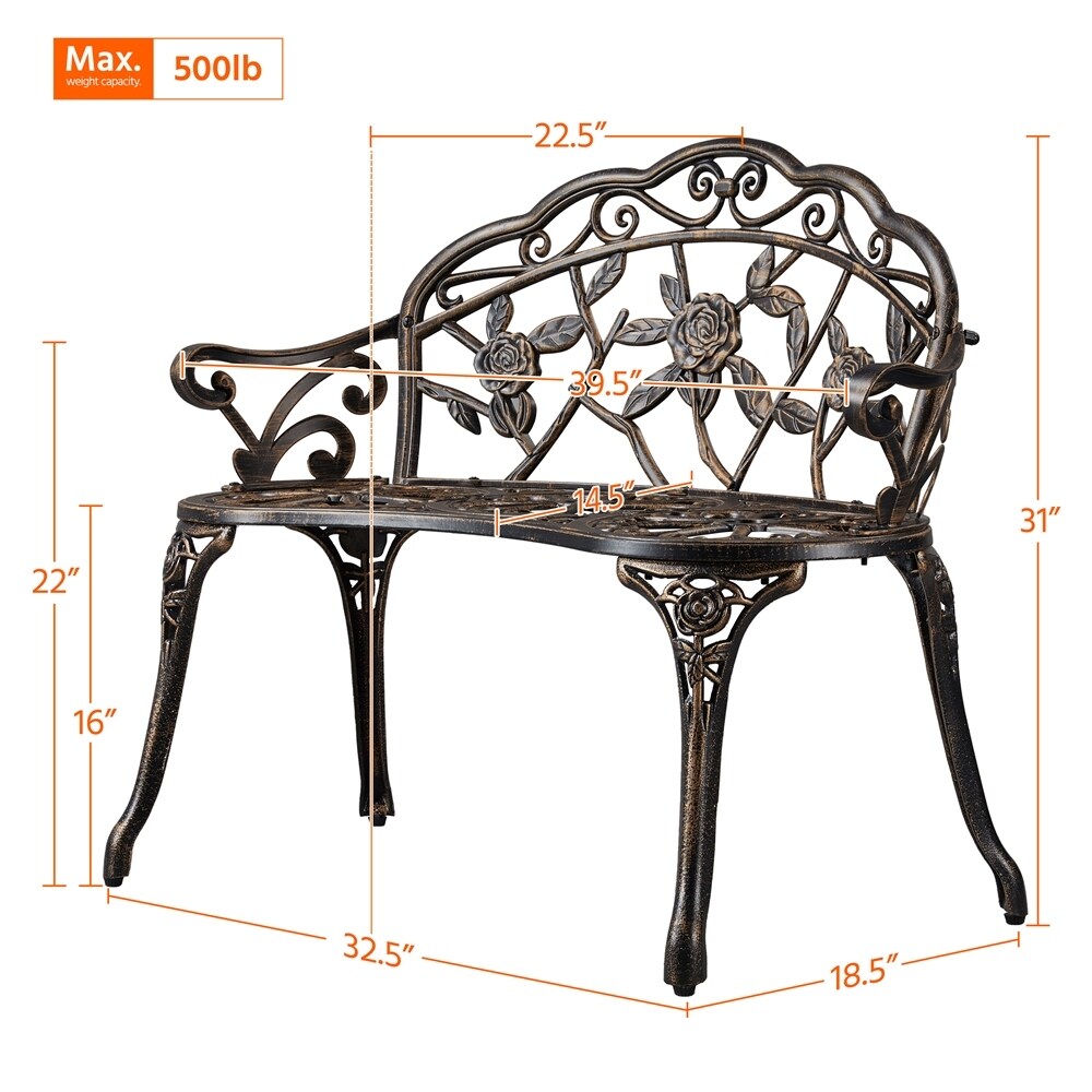 Banc de jardin en métal d'extérieur Yaheetech - N/A