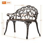 Banc de jardin en métal d'extérieur Yaheetech - N/A