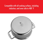Cocotte hollandaise antiadhésive en acier inoxydable et céramique ZWILLING Clad CFX de 6 pintes