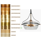 Lustre Zelena moderne de style ferme noir et or, suspension en verre à 3 lumières pour îlot de cuisine et salle à manger